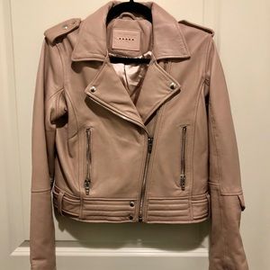 BLANKNYC Leather Moro Jacket in Rose Dust - Size S
